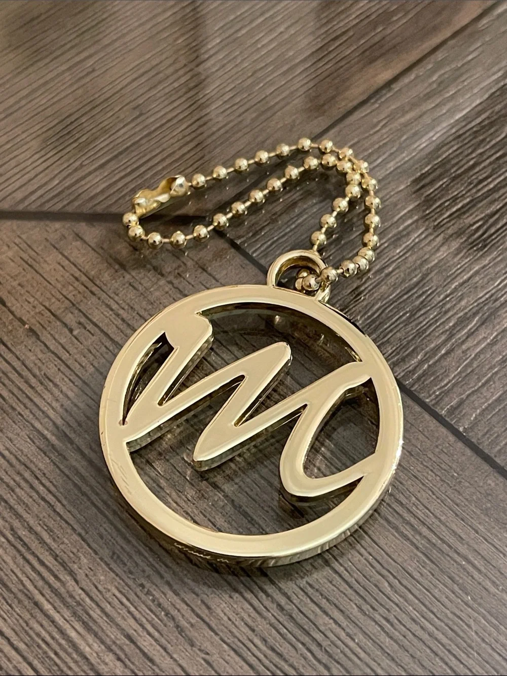 Emilie M “M” Monogram Bag Charm - Key Chain - Gold-Tone